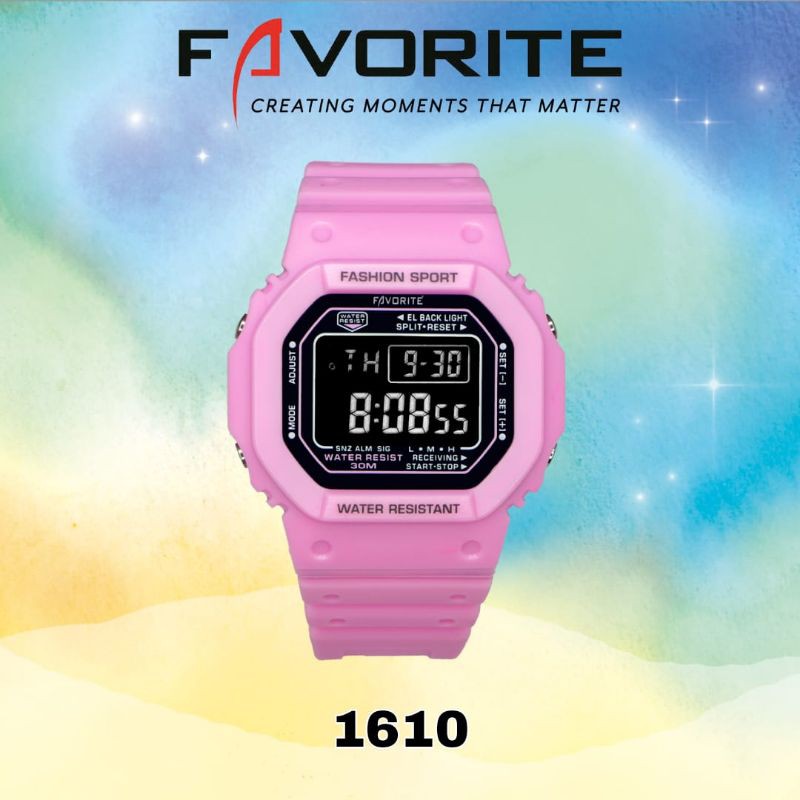 Jam Tangan Wanita Digital Favorite Original 1610 Tahan Air