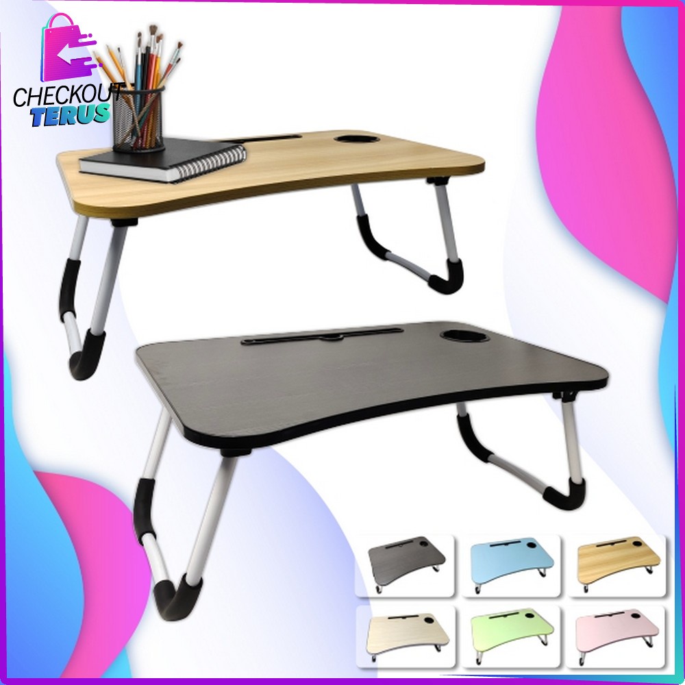 CT C78 Meja Lipat Portable Multifungsi Anti Air Polos dan Karakter Folding Table Meja Belajar Anak Meja Laptop