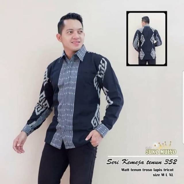 Kemeja batik tenun casual baju kerja kondangan couple batik