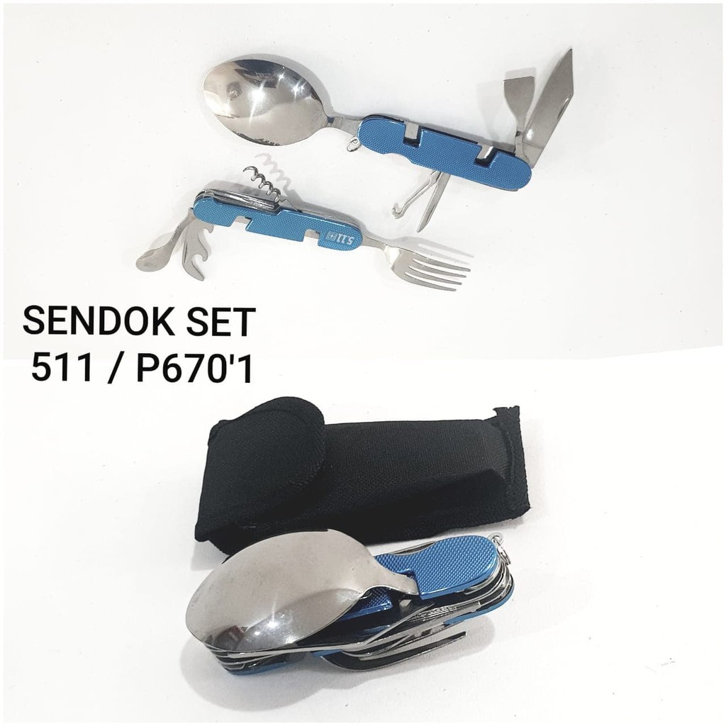 Hot Promo! SENDOK SET CAMPING 511+ P670-1 SENDOK MULTIFUNGSI 9IN1 KEMPING OUTDOOR Baru!