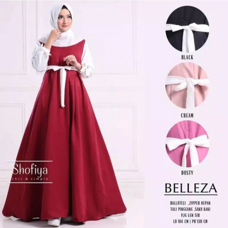 DRESS KONDANGAN BELLEZA CASUAL ELEGAN / GAMIS REMAJA CEWEK TERBARU 2022 / GAMIS WANITA DEWASA BUSUI 