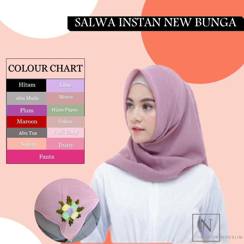 Ootd Hijab Casual - Ootd Hijab Remaja - Hijab Instant - Salwa Instant New Bunga - Garut Hijab