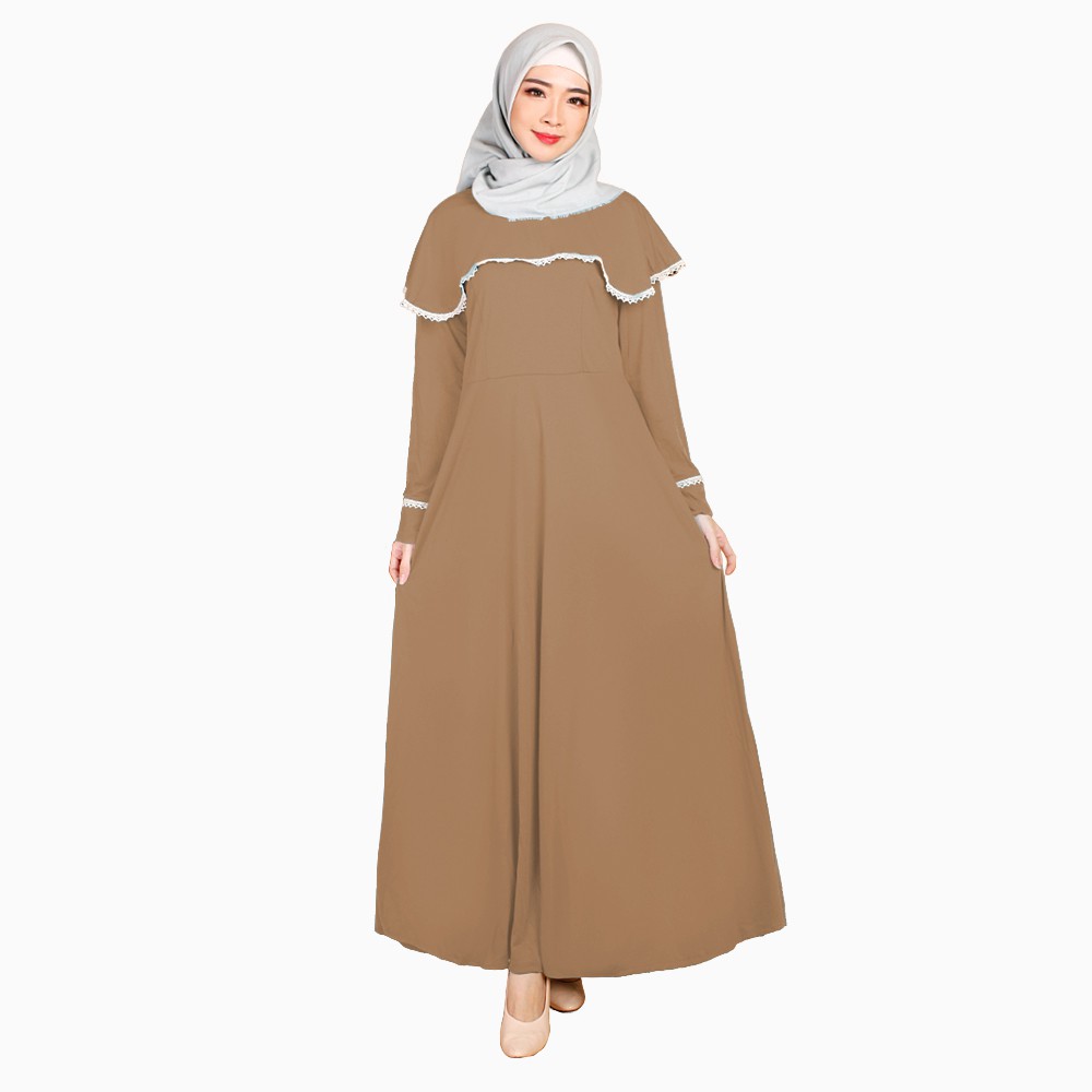 Long dress Gamis Maxi variasi Renda tangan Panjang - XSHOP Vinka