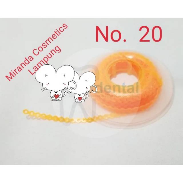 Karet behel gigi power chain / model tarik sambung. 1 pcs = 10 cm