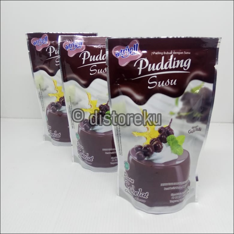 nutrijel PUDING susu rasa coklat CHOCOLATE flavour 145gr (5.11oz)