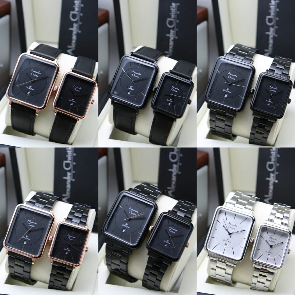 JAM TANGAN COUPLE PRIA & WANITA ALEXANDRE CHRISTIE AC8662 8662 STAINLESS .ORIGINAL