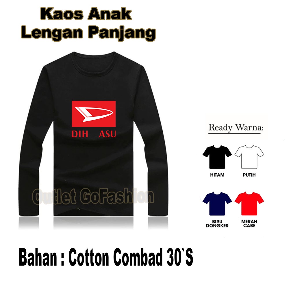 Baju Kaos Anak Laki Laki Plesetan Kata Dih Asu Parodi Daihatsu Lucu Keren Lengan Panjang Distro Terl