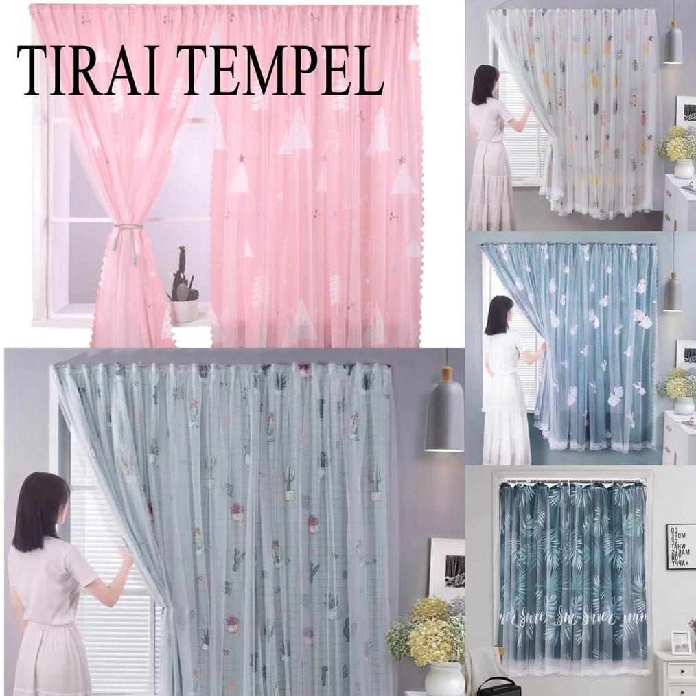 Tirai Hordeng Jendela Gorden Magic Tanpa Paku Pemasangan Gampang Velcro Kualitas Baik
