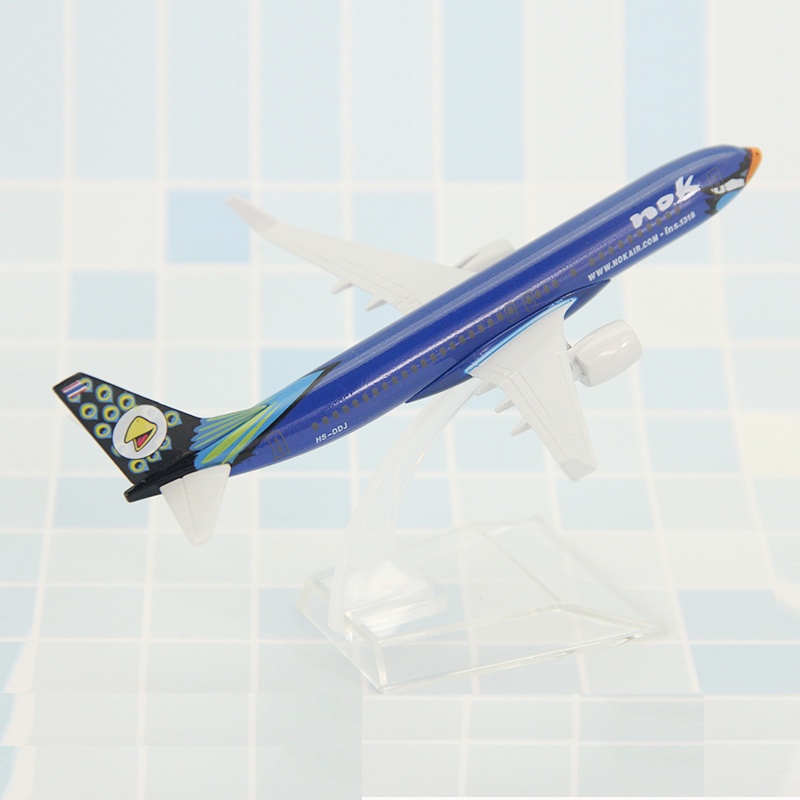 Thailand Air NOK Boeing 737model Pesawat Diecast Metal Thai Airways Ungu Biru Kuning Putih Bird B737 Pesawat Airplane