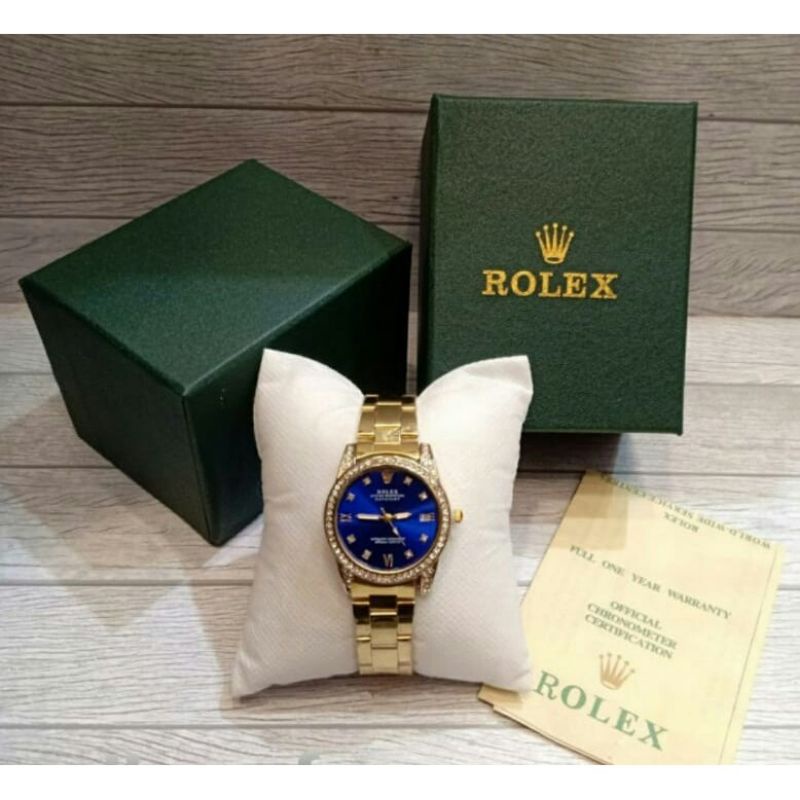 GROSIRAN JAM TANGAN ROLEX DIAMOND AJ2136 + KARTU GARANSI - JAM TANGAN WANITA INCLUDE BOX ORIGINAL