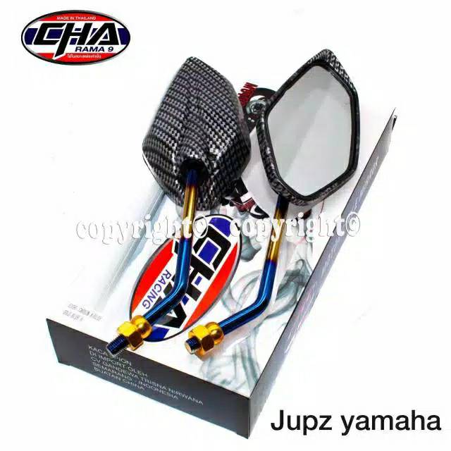 SPION CARBON TWOTONE TANGKAI PANJANG CHA DRAT YAMAHA JUPITER VEGA VIXION MIO NMAX AEROX LEXI DLL