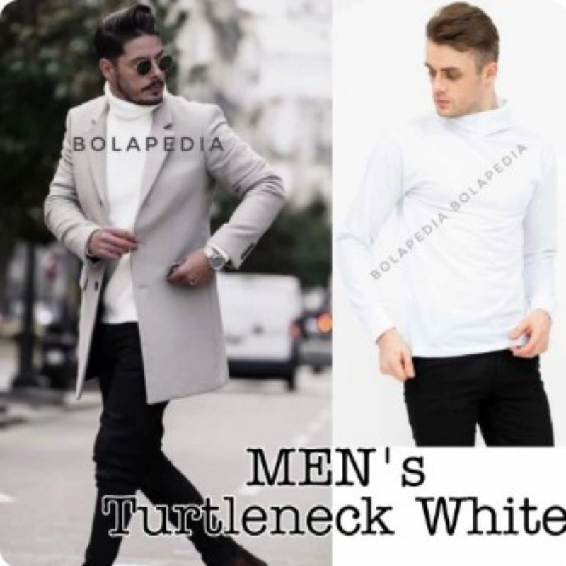 Atasan turtleneck pria lengan panjang/Atasan kerah tinggi model korea