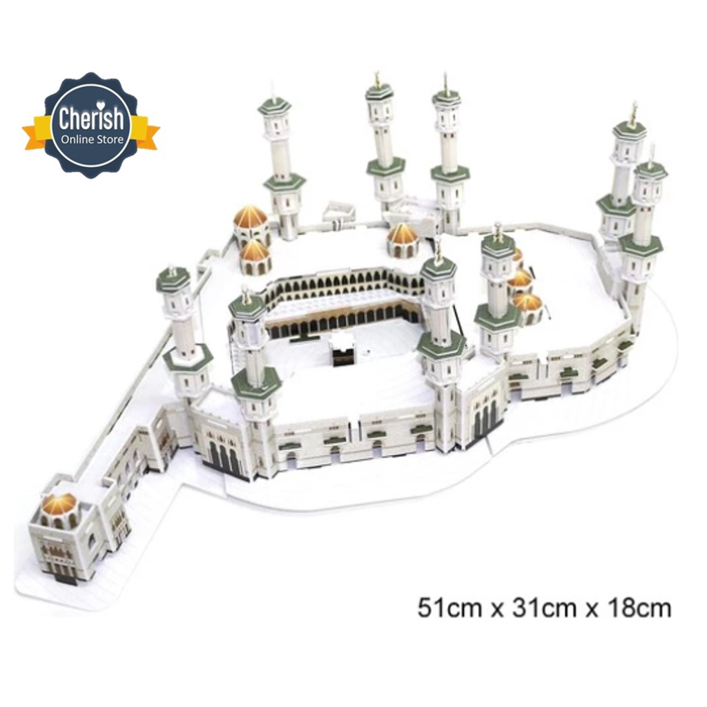 Miniatur Puzzle 3D Masjid AL HARAM MEKAH KABAH - Bangunan Terkenal - Kado Ulang Tahun Orang Dewasa - Souvenir