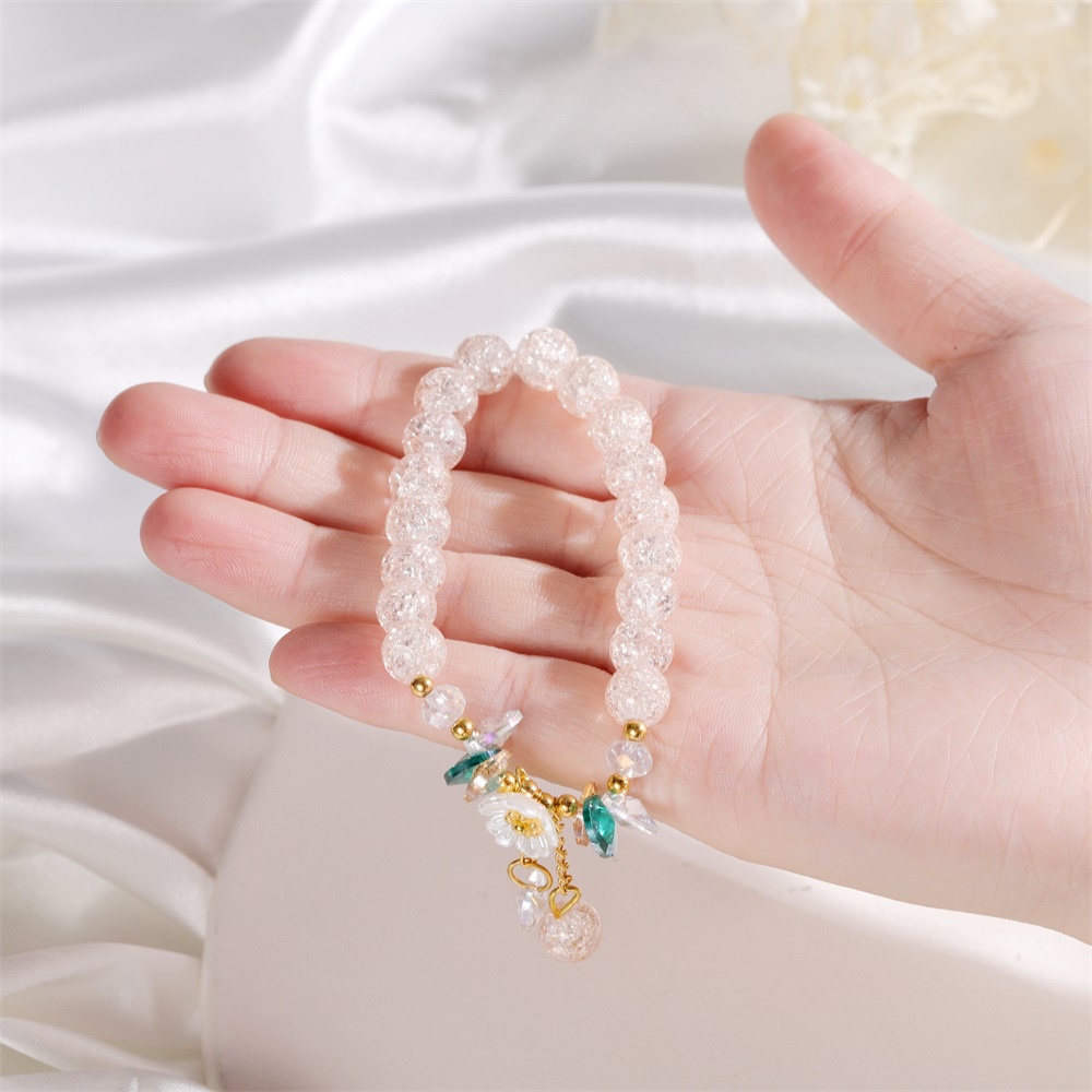 Gelang Tangan Manik-Manik Kristal Daisy Dapat Disesuaikan Untuk Hadiah