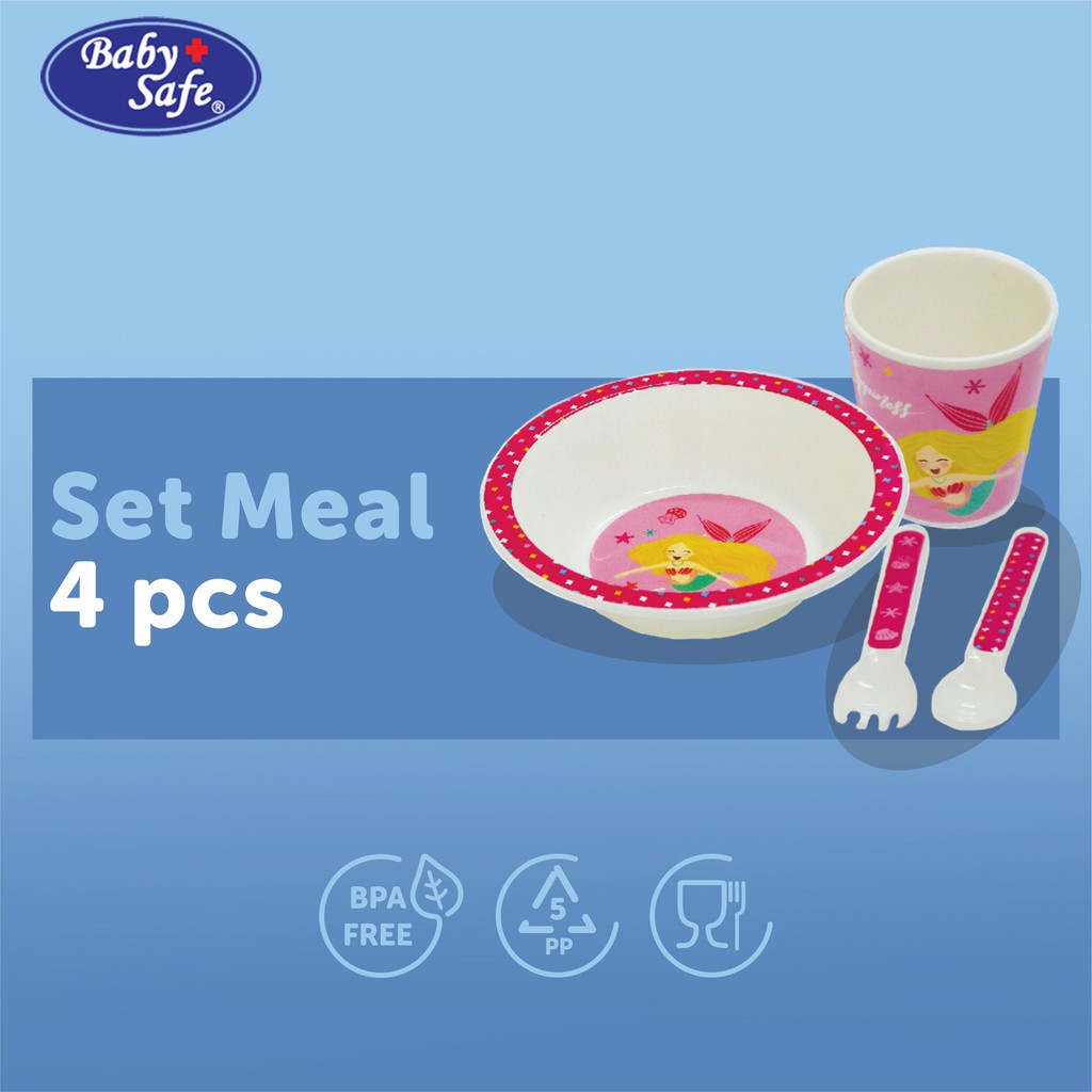 Baby Safe Set Meal 4 pcs / Peralatan makan bayi / Alat Makan Minum Bayi / Peralatan MPASI