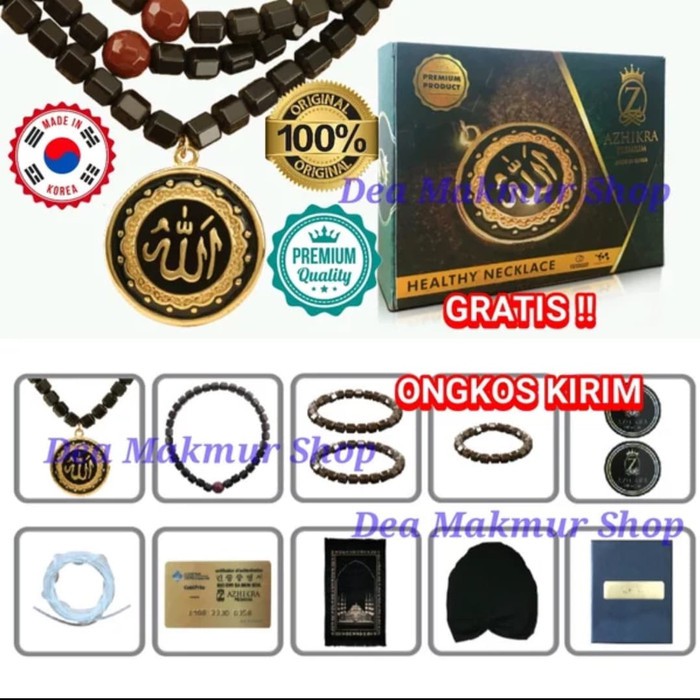Spesial - Kalung Gelang Azhikra Tasbih Kesehatan Black Jade Original Asli