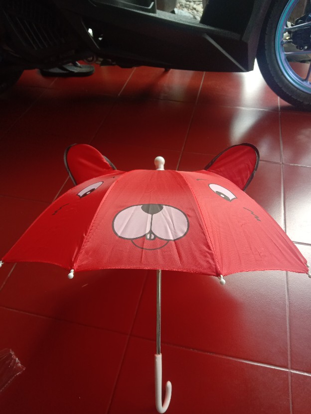 Payung Anak Karakter Kucing/ Payung Mainan/ Payung Motif Animal Kuping Kecil