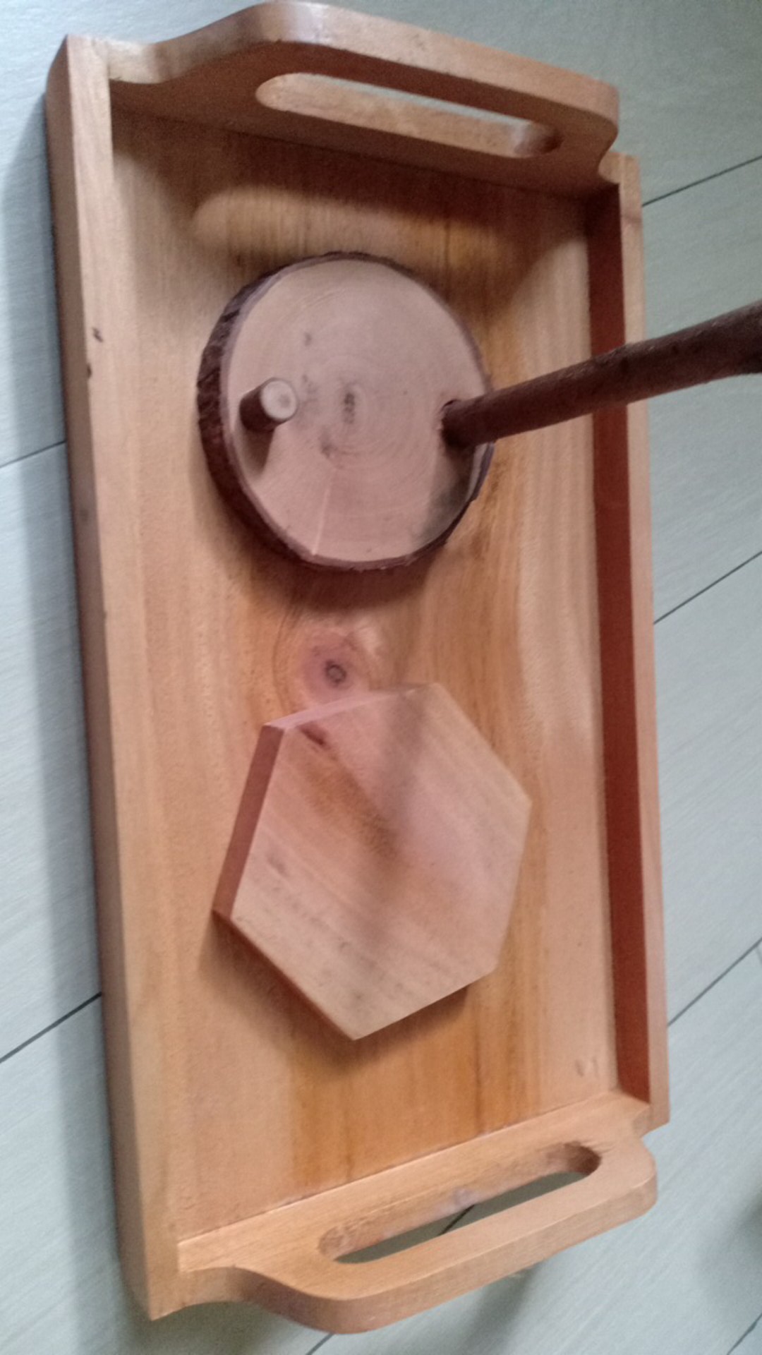 Hexagonal Wood Coasters Tatakan Gelas Kayu Alami Segi Enam Unik Antik