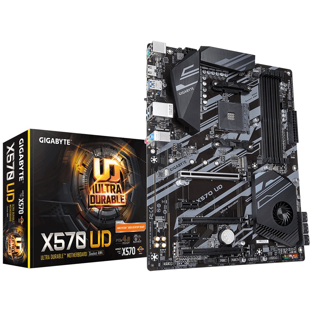 Gigabyte X570 UD, 4 DIMMs, 10+2 Phases VRM, Q-Flash Plus