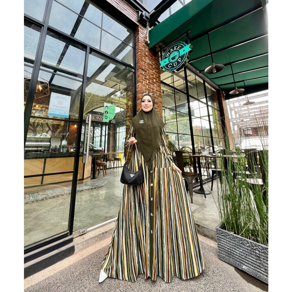 Zahira1808 Aalifa 14 Syari Bahan Ceruty Baby Doll Gamis Muslim Syari Ibu Dress Hijab Muslimah Atasan Wanita ori GlZ-1