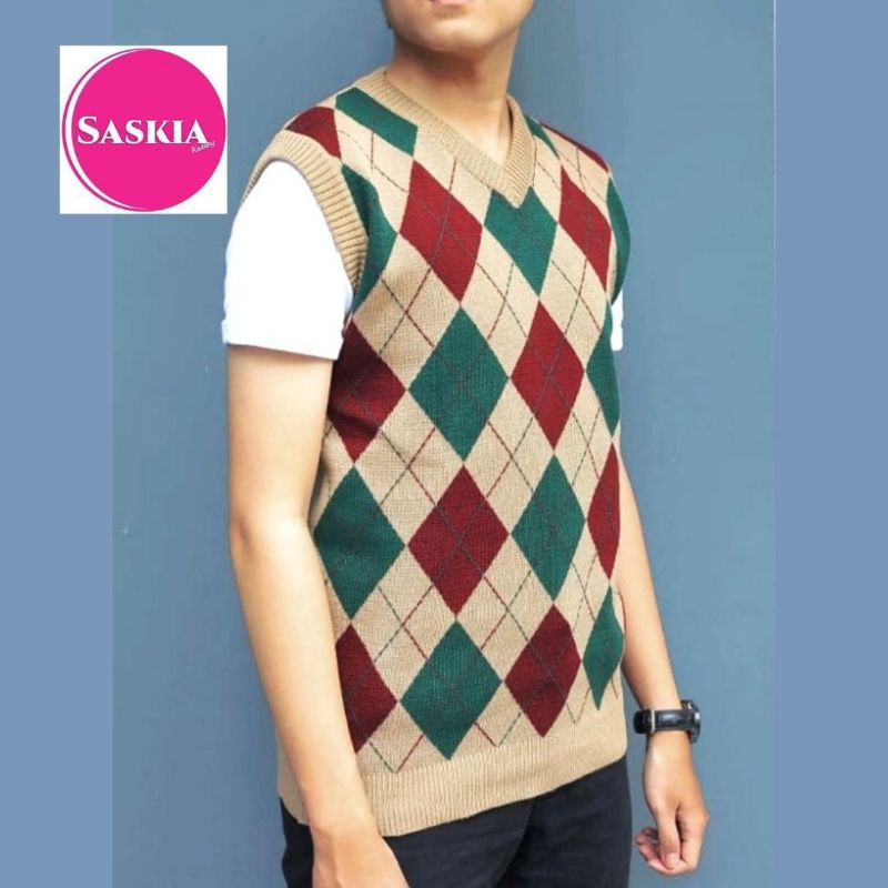 sweater  rompi vest top sido#rajut pria#pakaian pria#rompi sido