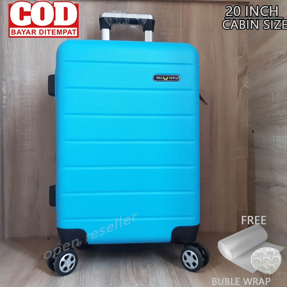 KOPER 20 INCH 001 ABS POLO VIENNA  ,FREE BUBBLE WRAP , SIZE KABIN ,ANTI PECAH