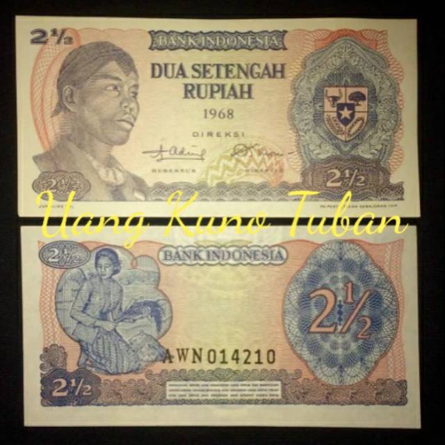 Uang Kuno 2 1/2 Setengah Rupiah Seri Sudirman Tahun 1968