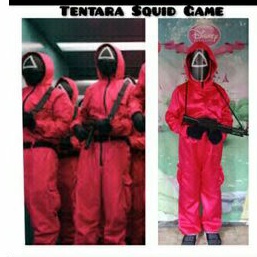 Kostum Film squid Game Kostum Anak Tentara Squid Game