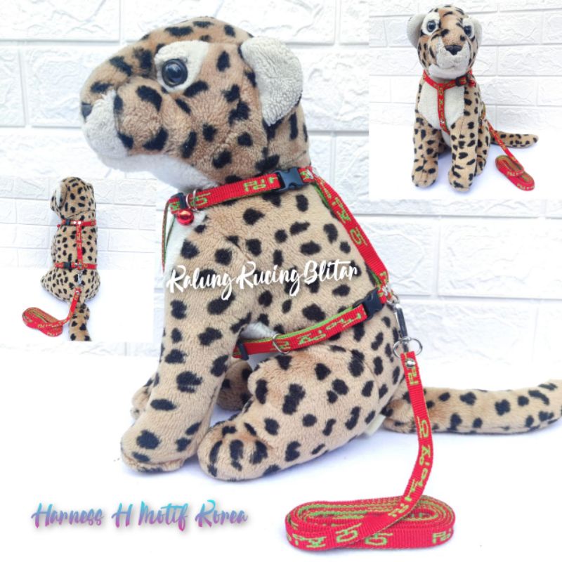 Tali Harness H Kucing Motif KOREA Bolak Balik