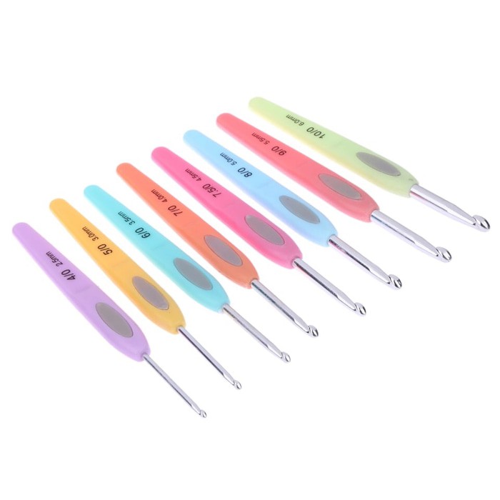 Alat rajut jarum rajut hakpen set 8pc multicolour