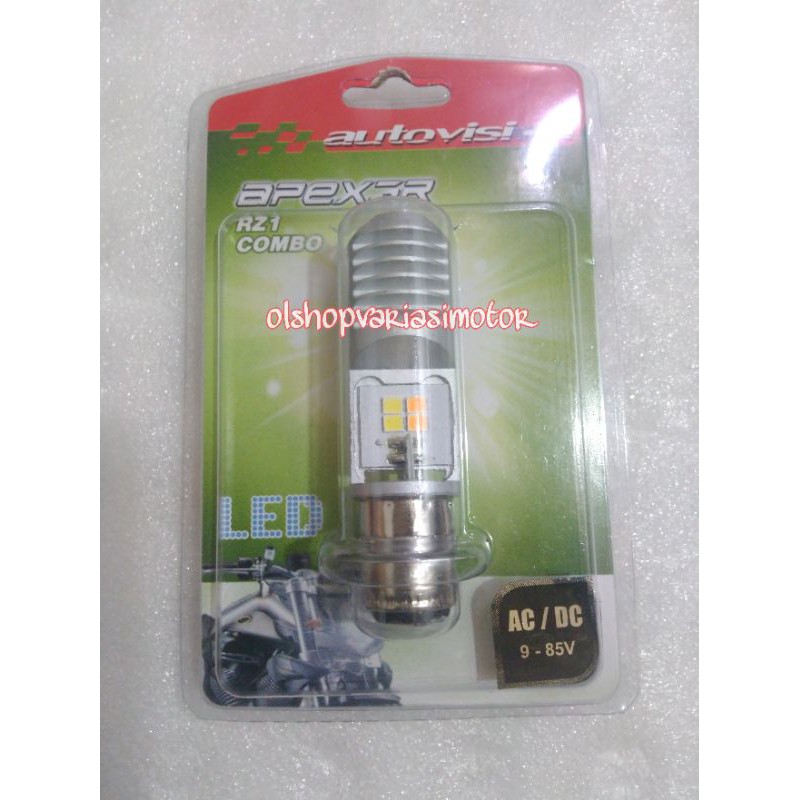 Lampu Motor LED H6  Autovision RZ1 Combo 2 Warna Premium Putih Kuning Beat Mio Vario Supra Zupiter-2