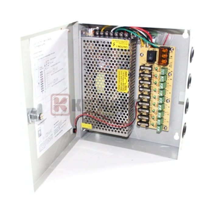 Power Supply Box CCTV 12V/15A 9 OUTPUT