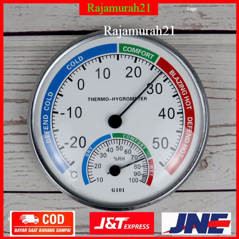 Anymetre Analog Thermometer Hygrometer Temperature Humidity - White - 3GHX01WH