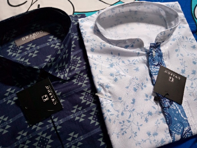 Kemeja Batik Slimfit Dan Reguler Navy Motif Anyam Full Katun Murah Gwardo