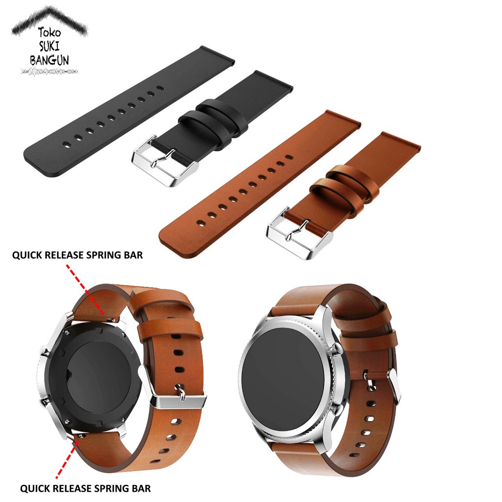 TALI JAM 22mm QUICK RELEASE Kulit Sintetis PU Leather Watch Band Strap