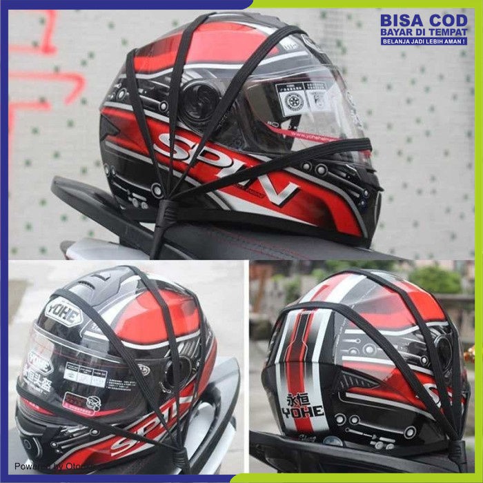 Tali Helm jaring helm Tali Pengikat Helm elastis Helmet Rope Cargo Net