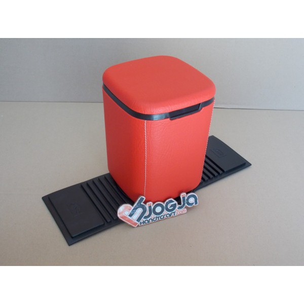 Tempat Sampah Mobil Cover Kulit Sintetis Elegan / Car Dustbin