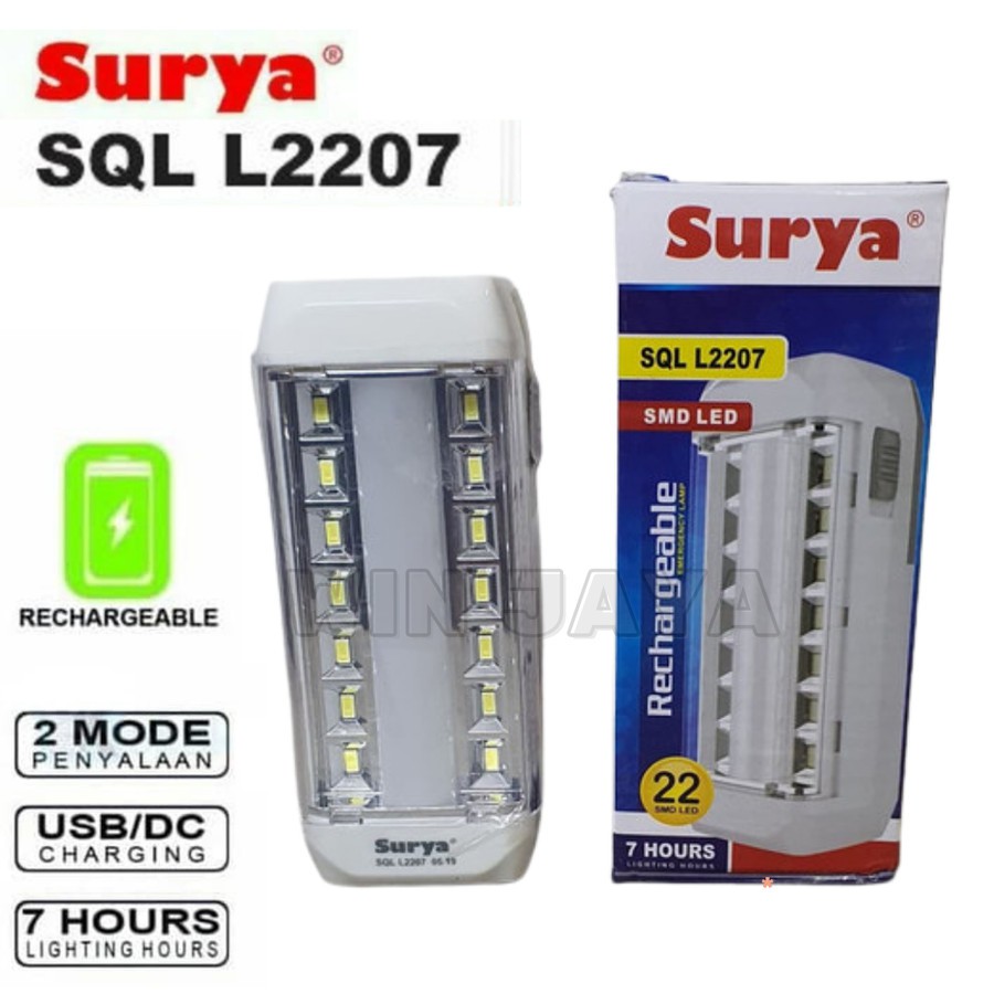 LAMPU LED EMERGENCY SURYA SQL L-2207 22 SMD LED SENTER DARURAT