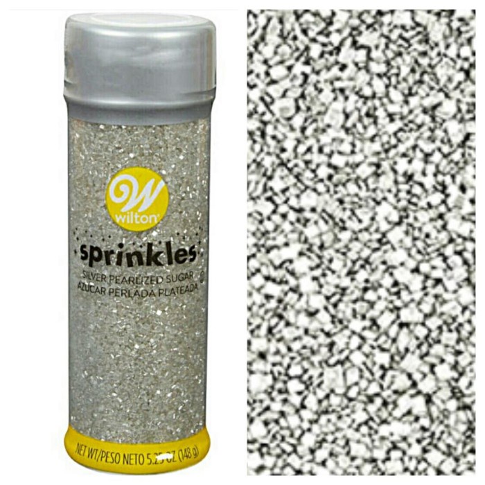 

Wilton silver pearlized sugar sprinkle hiasan kue butiran gula perak