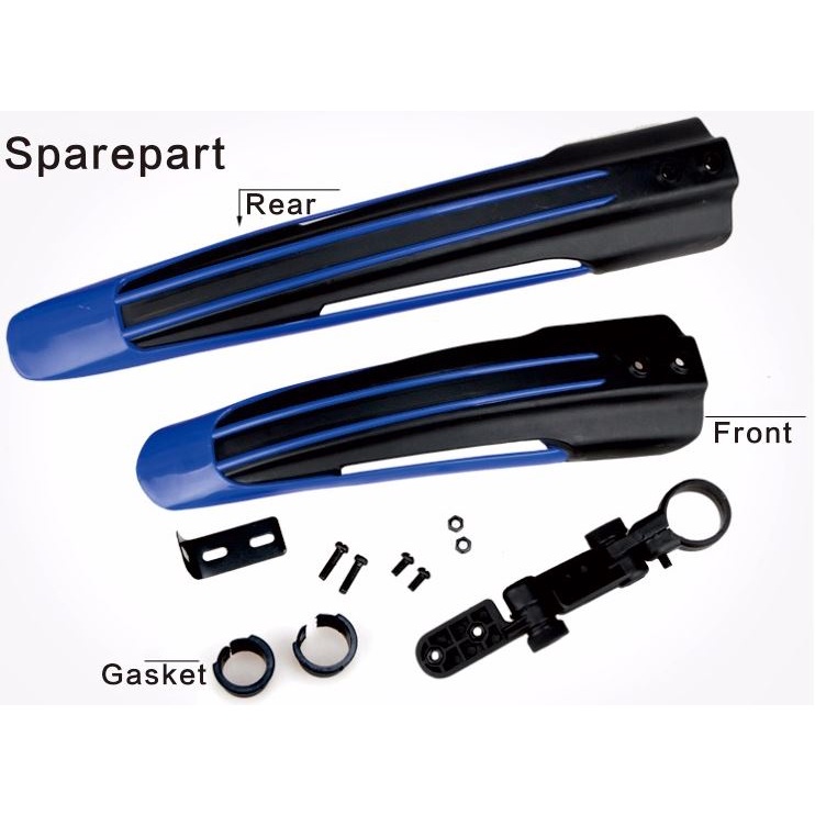 Spakbor Sepeda Depan &amp; Belakang aksesoris Sepeda MTB elektrik Lipat Gunung universal BMX part 2 Pcs Bicycle Mudguard Mountain Bike Fenders Set Mudguards Bicycle Mudguard Wings For Bicycle Front And Rear Fenders