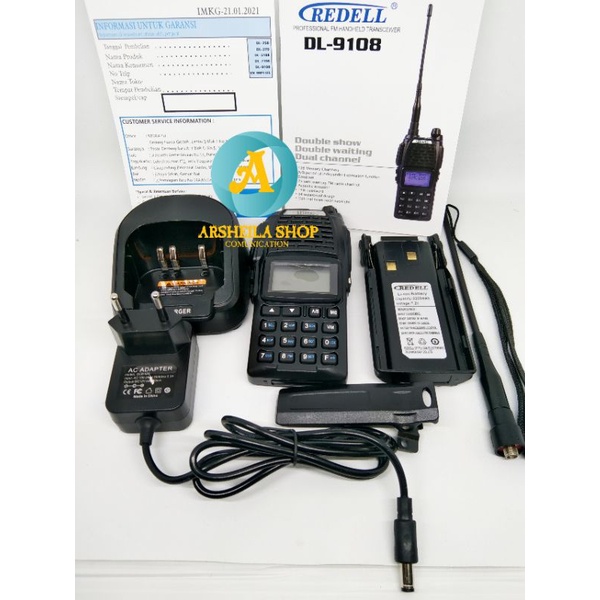 HT Redel DL 9108 dual band 5 watt garansi 1 tahun free program frekuensi