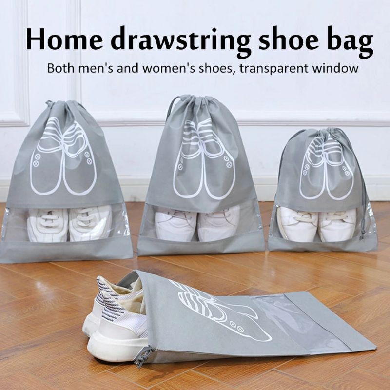Tas kantong Korean shoes bag serut/Tas sandal sepatu size 19x7x23cm