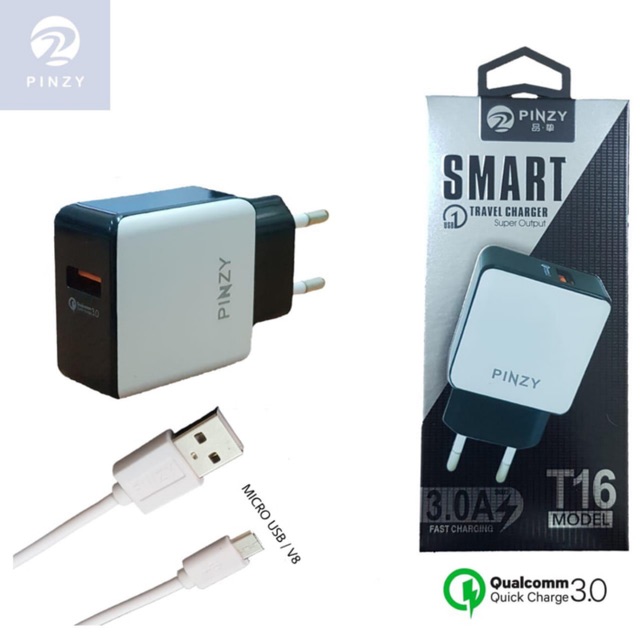 PINZY Charger T16 Series Support Qualcom Quick Charge 3.0 GARANSI RESMI