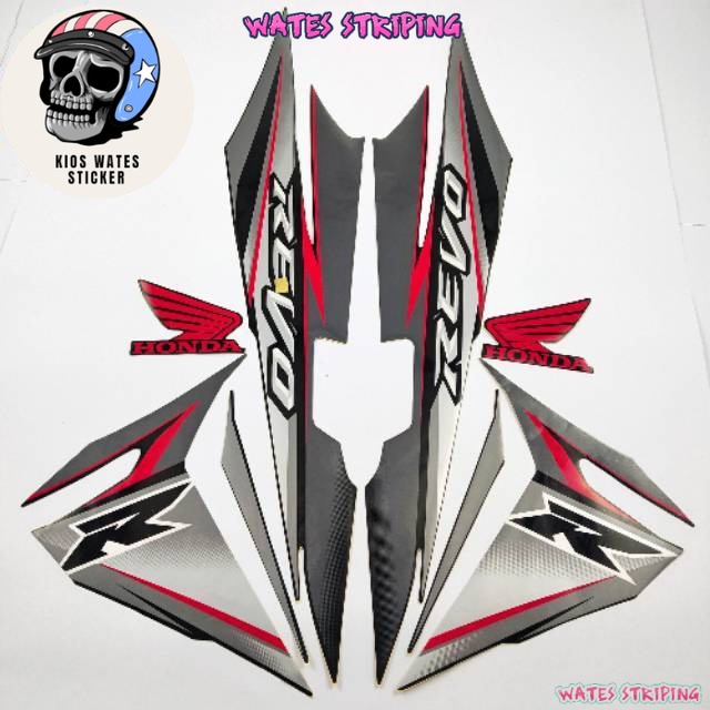 Striping Decal Polet Sticker honda revo r 2008 hitam silver body standar berkualitas terbaik Wates S