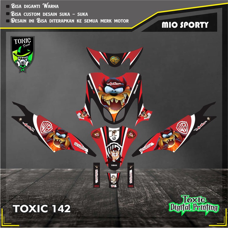 Sticker Decal YAMAHA MIO SPORTY TASMANIA MERAH HITAM