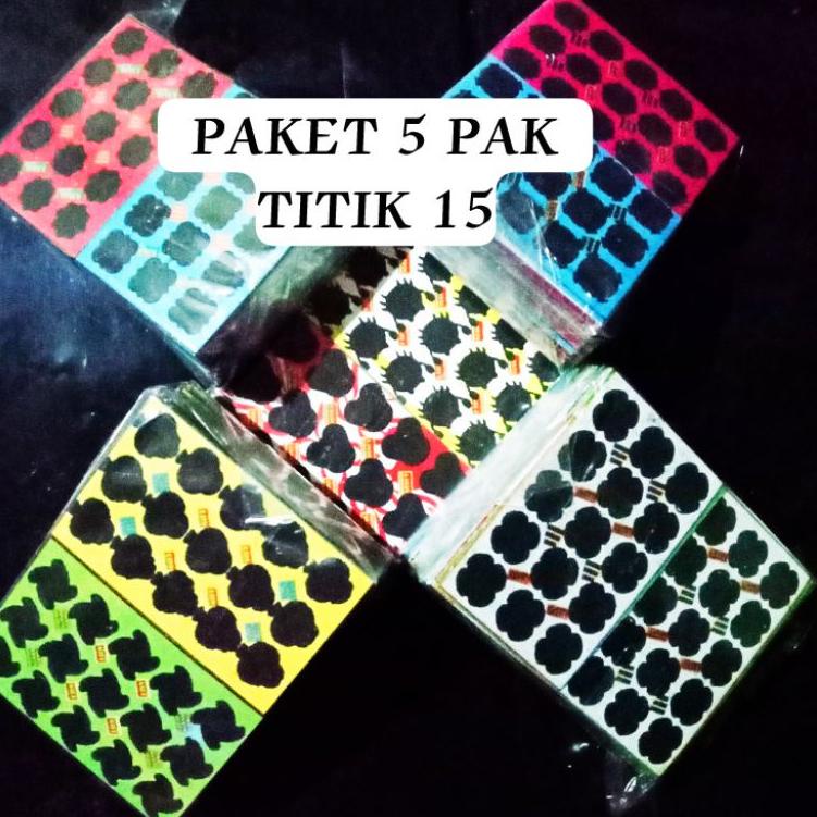 (LANGSUNG ATC..) paket 5 pak isi 500 pcs gosok gosok bom tengkorak titik 15 belakang warna hitam // 
