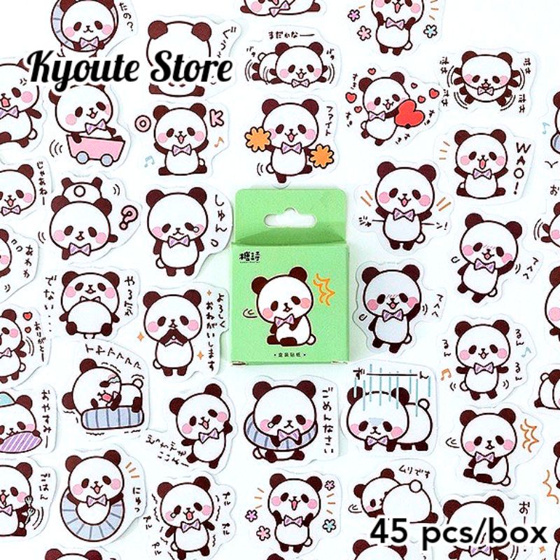 

45 pcs Sticker Animal Ekspresi Hewan Panda Mini Lucu Cute Dekorasi