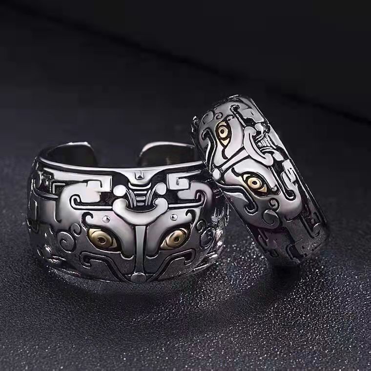 Cincin Motif Burung Hantu Gaya retro Cina