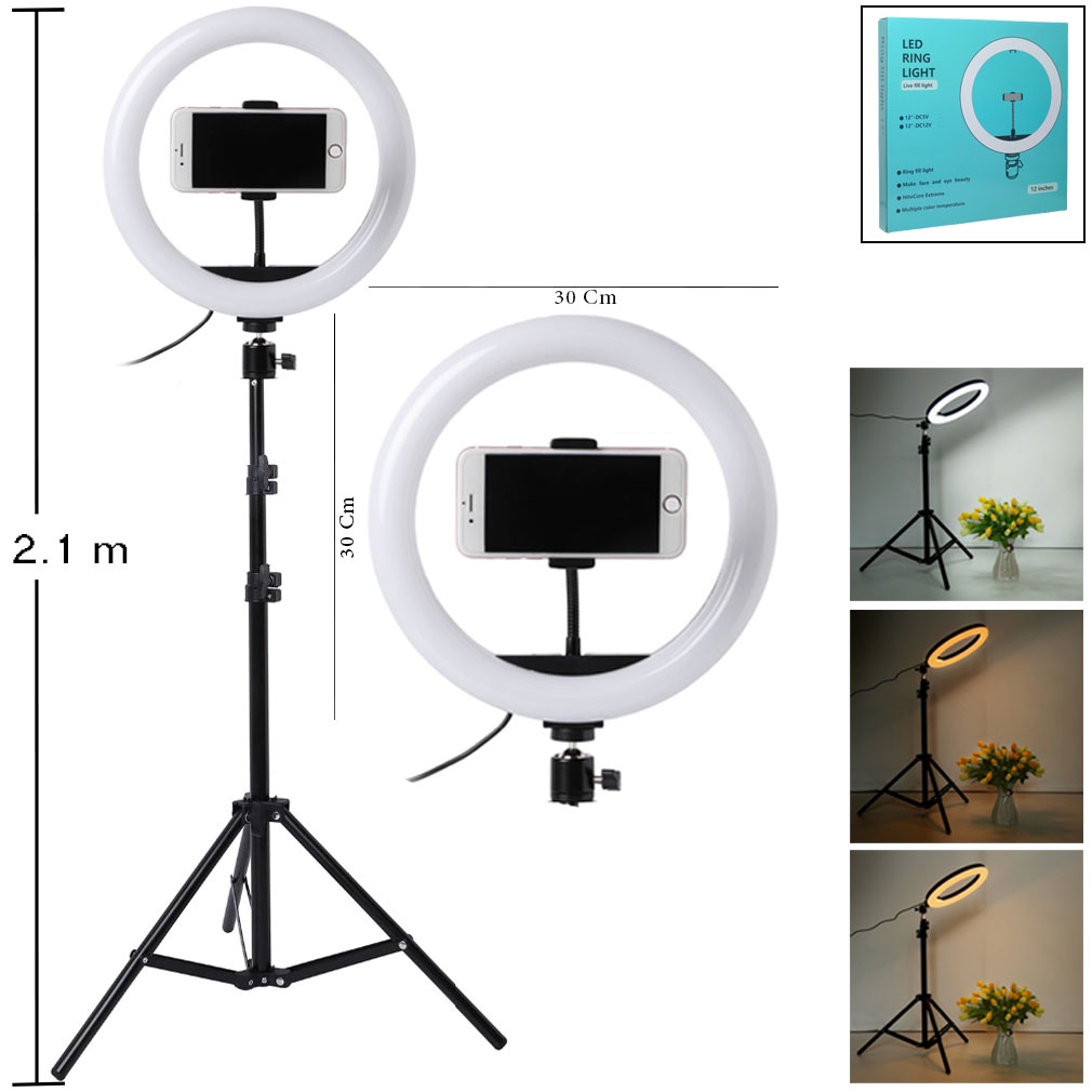 Goodcase -  Ring Light 30cm + Tripod 2.1m - Lampu Makeup - Lampu Selfie - Lampu Vlog