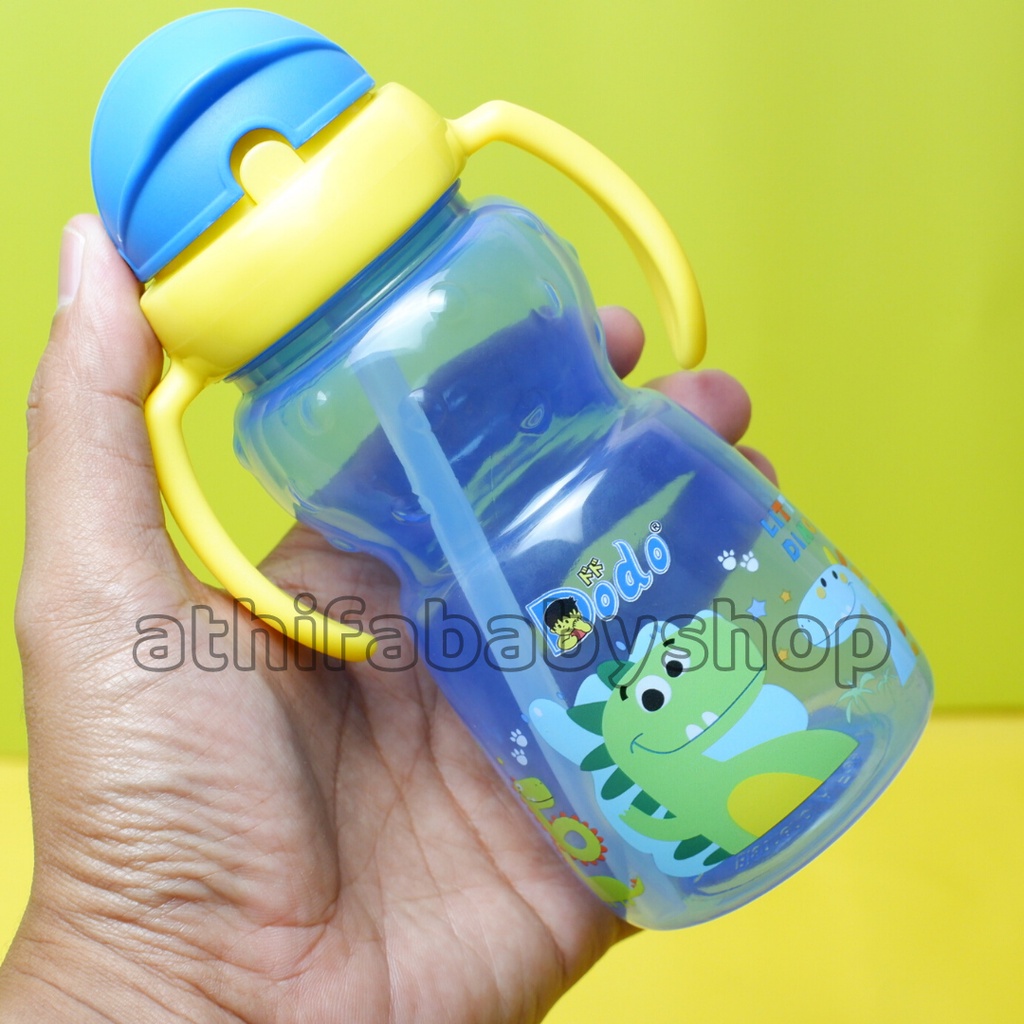 Botol Minum Anak Sedotan Untuk Anak-anak Perempuan / Lelaki Bayi Balita Baby DODO Cup 240ml Botle Susu Karakter Hewan Animal Lucu Sport Handle Cup